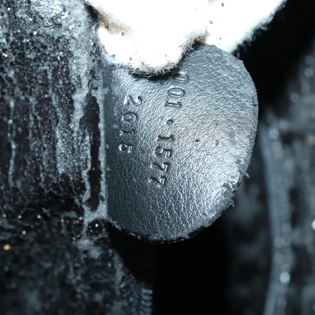 GUCCI Bamboo Shoulder Bag Leather 2way Black Gold 001 1577 2123 Auth kk577