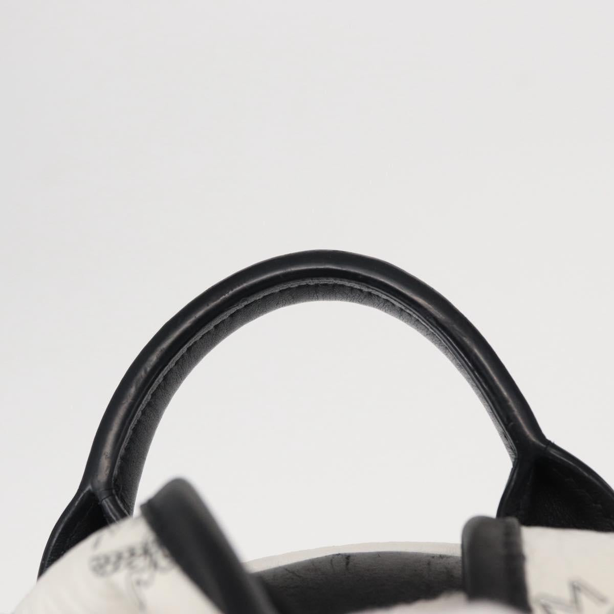 MCM Vicetos Logogram Backpack PVC Leather White Silver Auth kk581