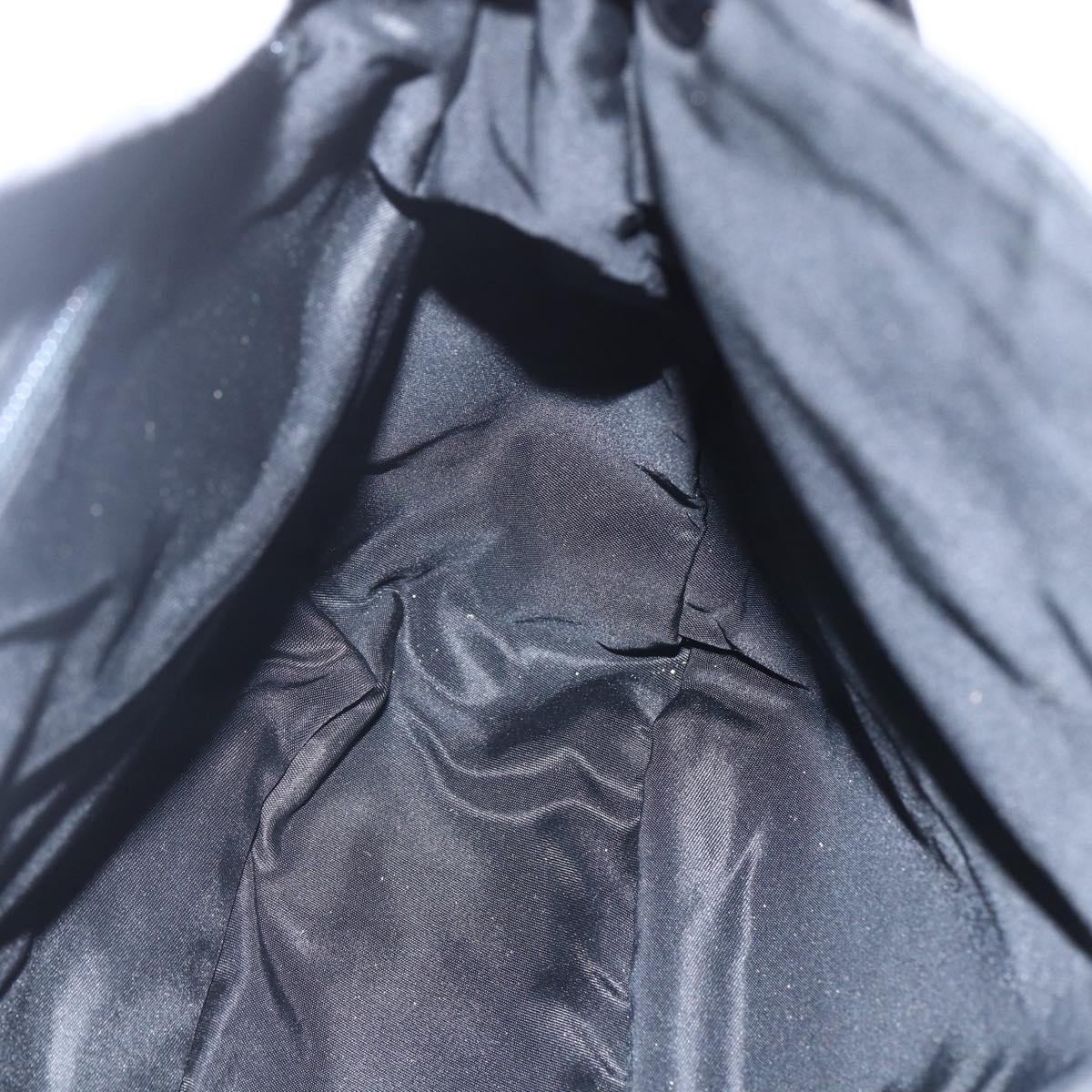 PRADA Chain Shoulder Bag Nylon Black Silver Auth kk583