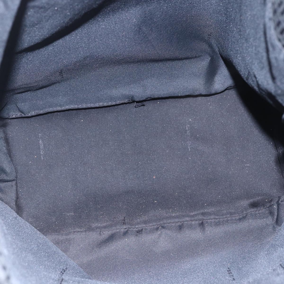 FENDI Zucchino Canvas Tote Bag Black Silver Auth kk586