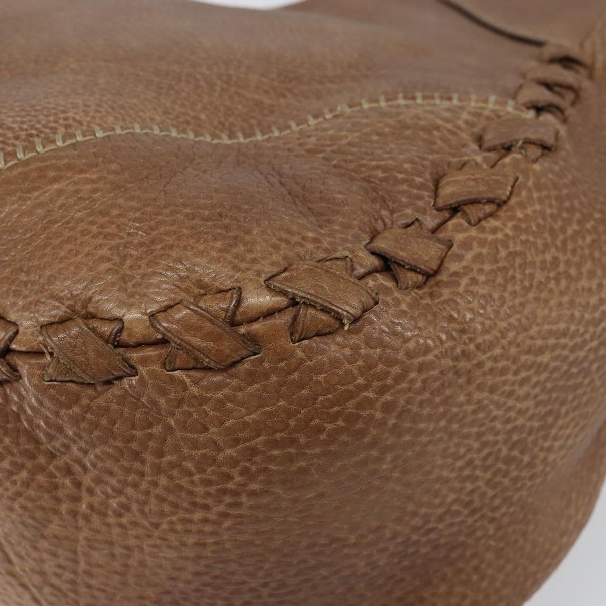 GUCCI Charlotte Hand Bag Leather Brown Gold 218782 Auth kk588
