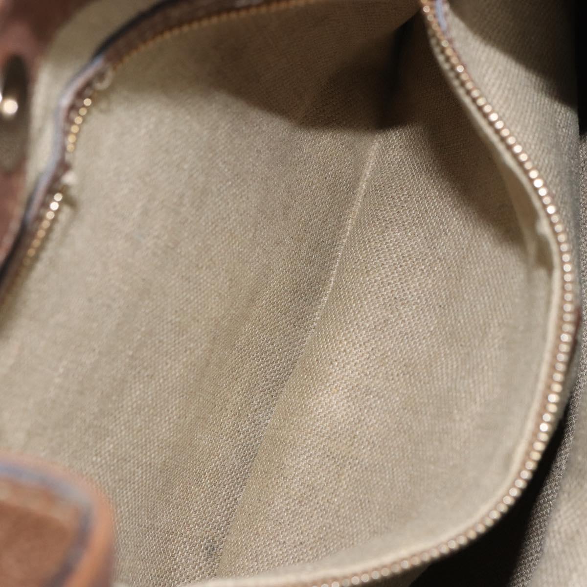 GUCCI Charlotte Hand Bag Leather Brown Gold 218782 Auth kk588