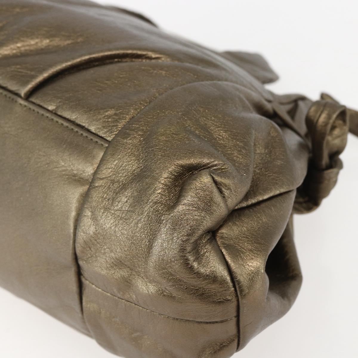 GUCCI Histeria Hand Bag Leather Gold Tone 197020 Auth kk589