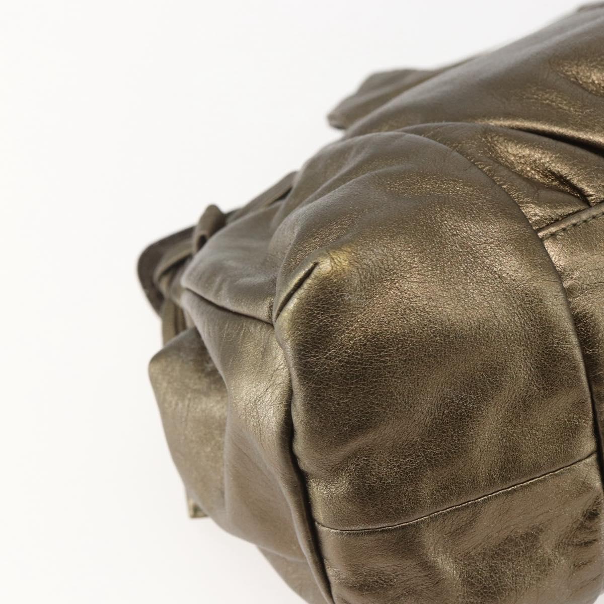 GUCCI Histeria Hand Bag Leather Gold Tone 197020 Auth kk589