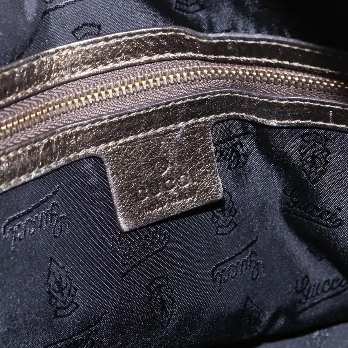 GUCCI Histeria Hand Bag Leather Gold Tone 197020 Auth kk589