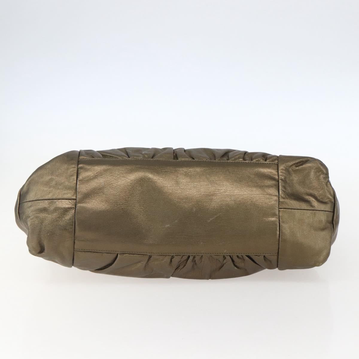 GUCCI Histeria Hand Bag Leather Gold Tone 197020 Auth kk589