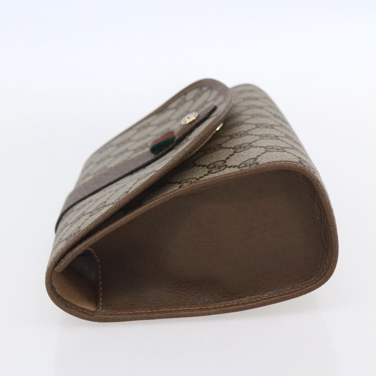 GUCCI GG Supreme Web Sherry Line Clutch Bag PVC Red Beige 89 01 030 Auth kk591