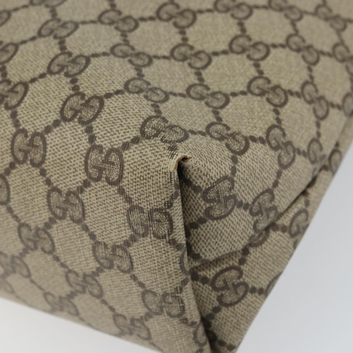 GUCCI GG Supreme Web Sherry Line Tote Bag PVC Beige Gold 89 02 003 Auth kk601