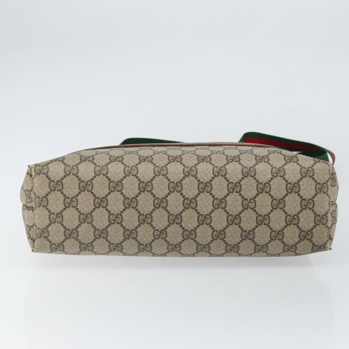 GUCCI GG Supreme Web Sherry Line Tote Bag PVC Beige Gold 89 02 003 Auth kk601