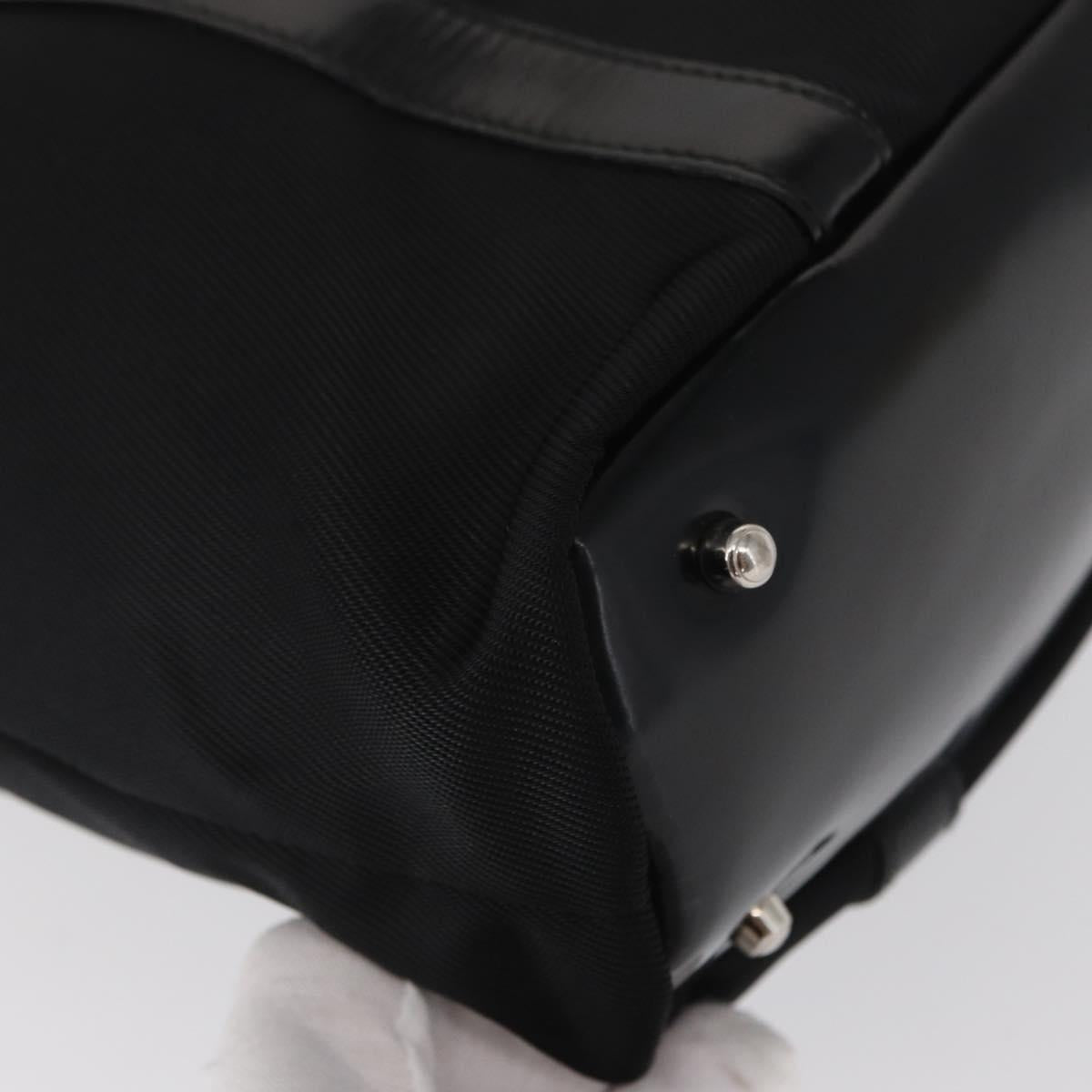 GUCCI Bamboo Hand Bag Nylon Black Silver 000 1998 0508 Auth kk602