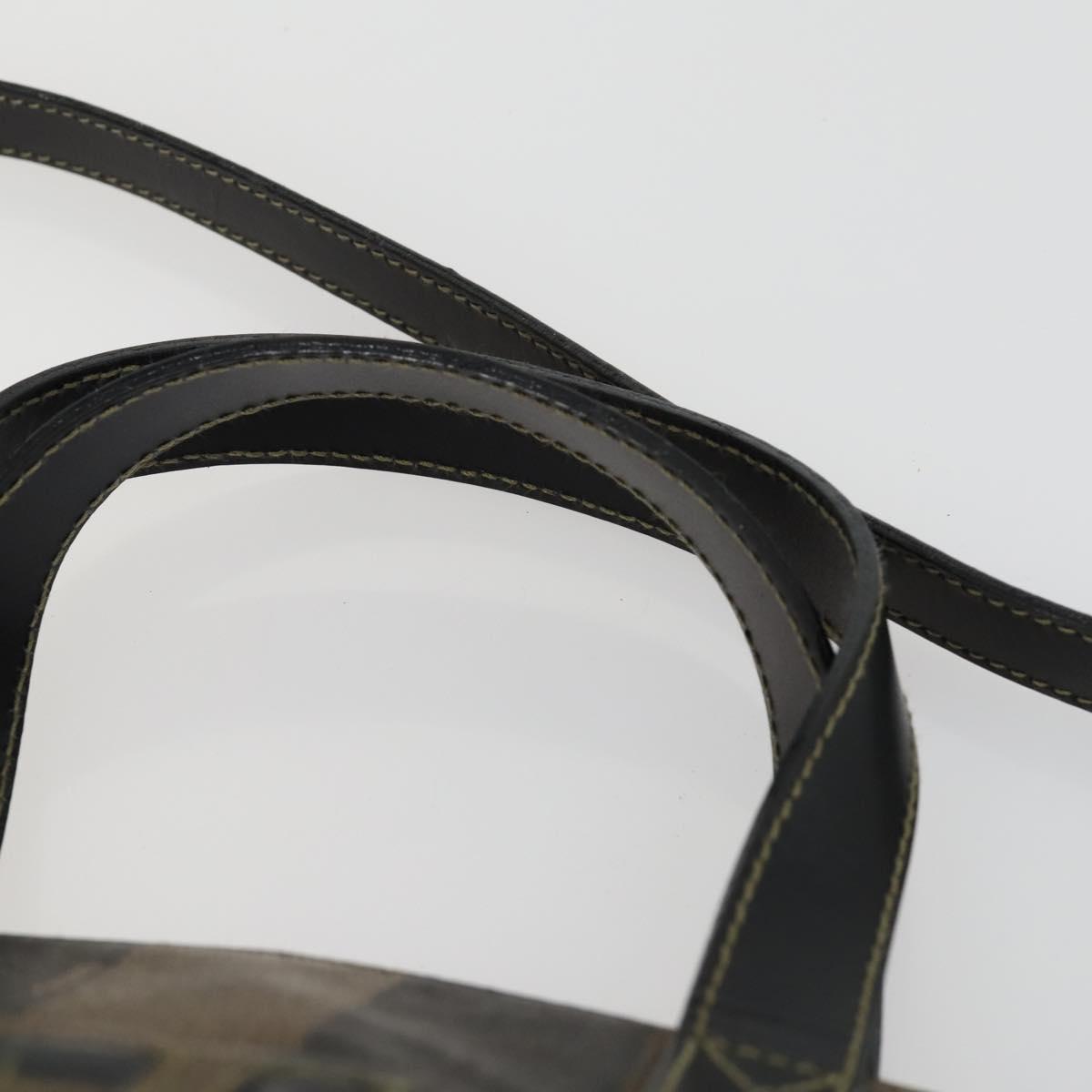 FENDI Pecan Canvas Hand Bag 2way Black Brown Auth kk604