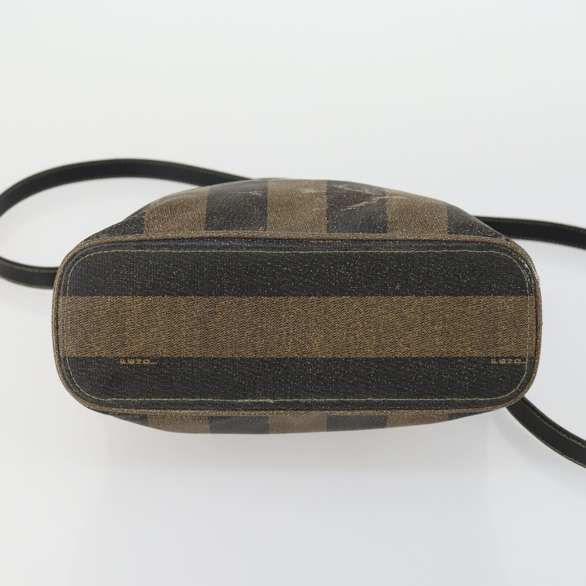 FENDI Pecan Canvas Hand Bag 2way Black Brown Auth kk604