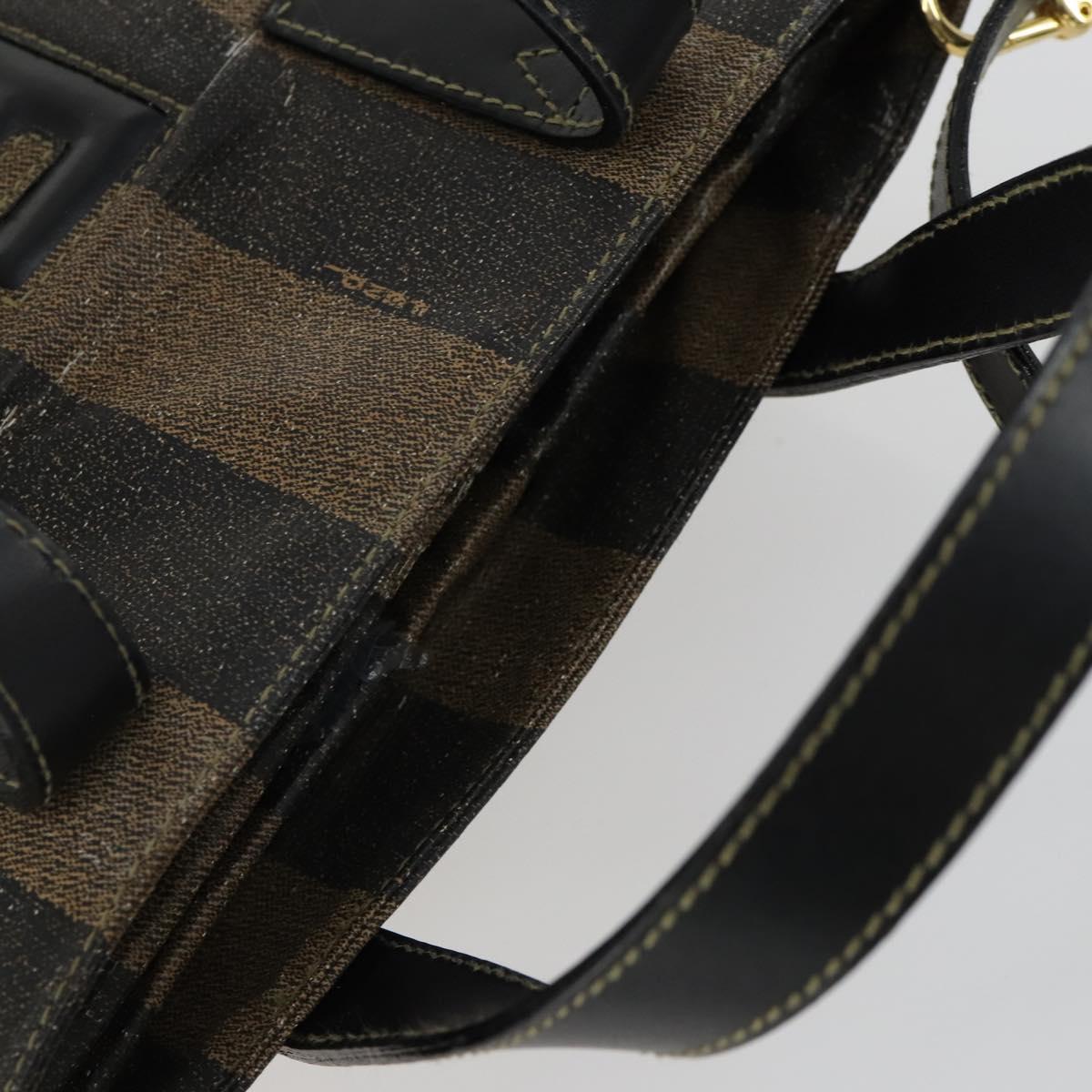 FENDI Pecan Canvas Hand Bag 2way Black Brown Auth kk604