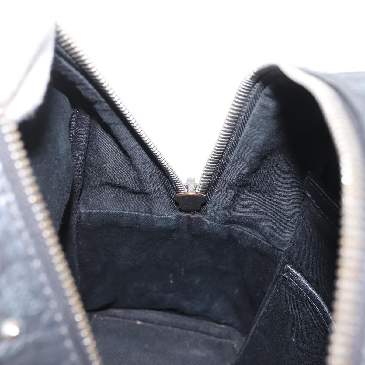 MCM Logogram Vicetos Studs Backpack PVC Leather Black Auth kk619