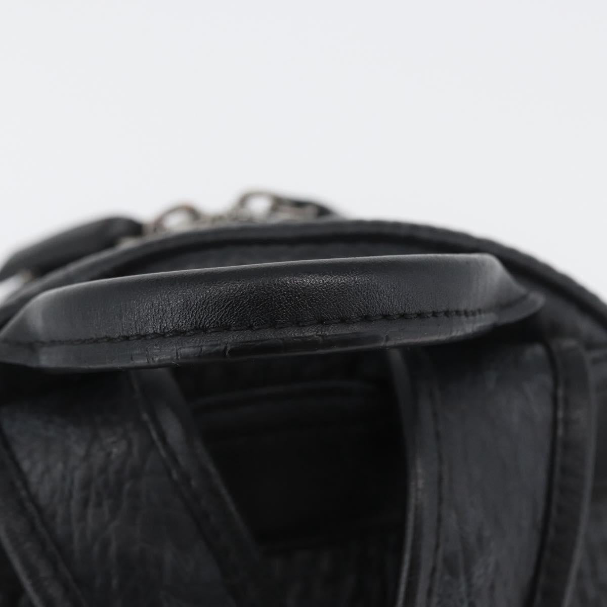 MCM Logogram Vicetos Studs Backpack PVC Leather Black Auth kk619