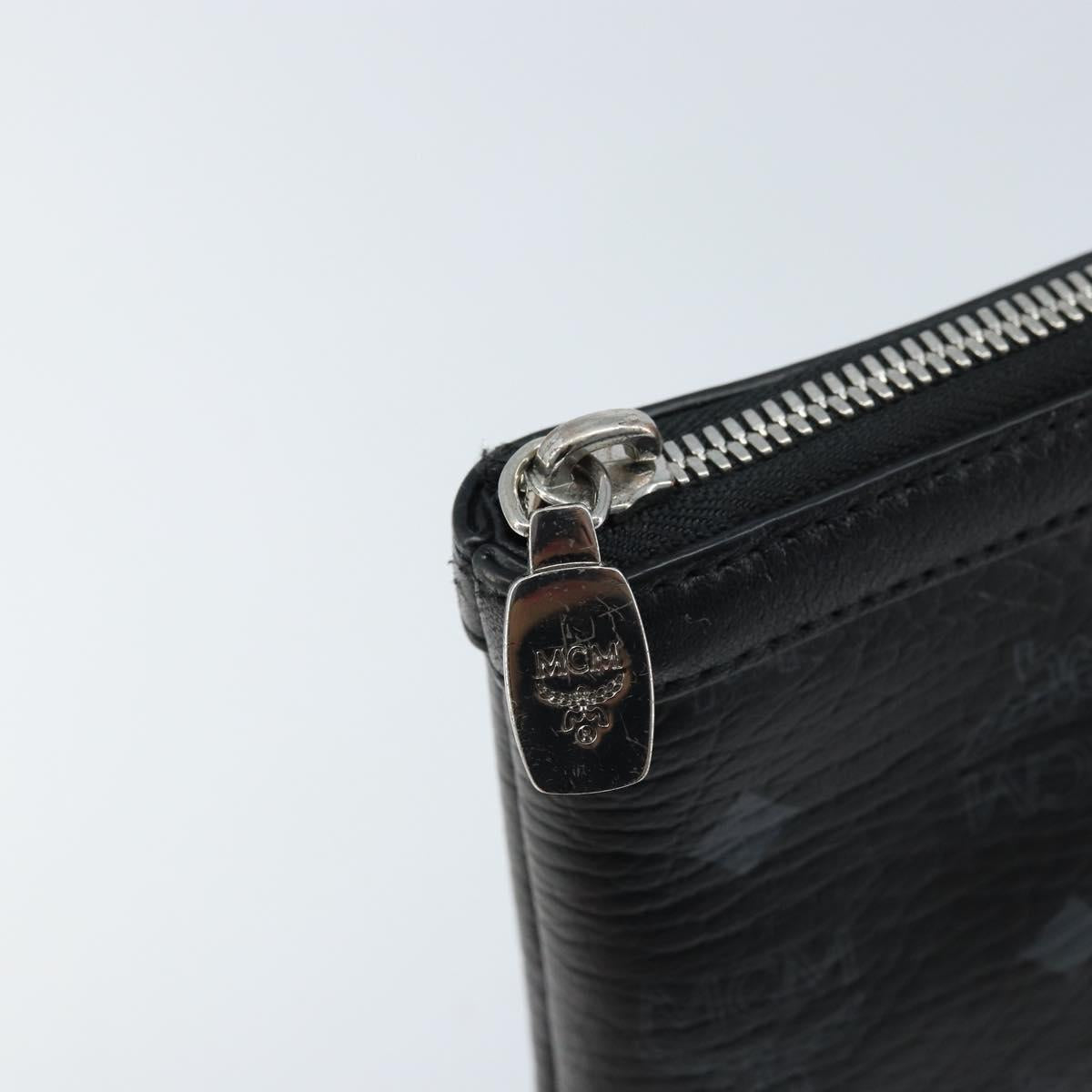 MCM Logogram Vicetos Bag PVC Leather MCM × Loveless Black Silver Auth kk620