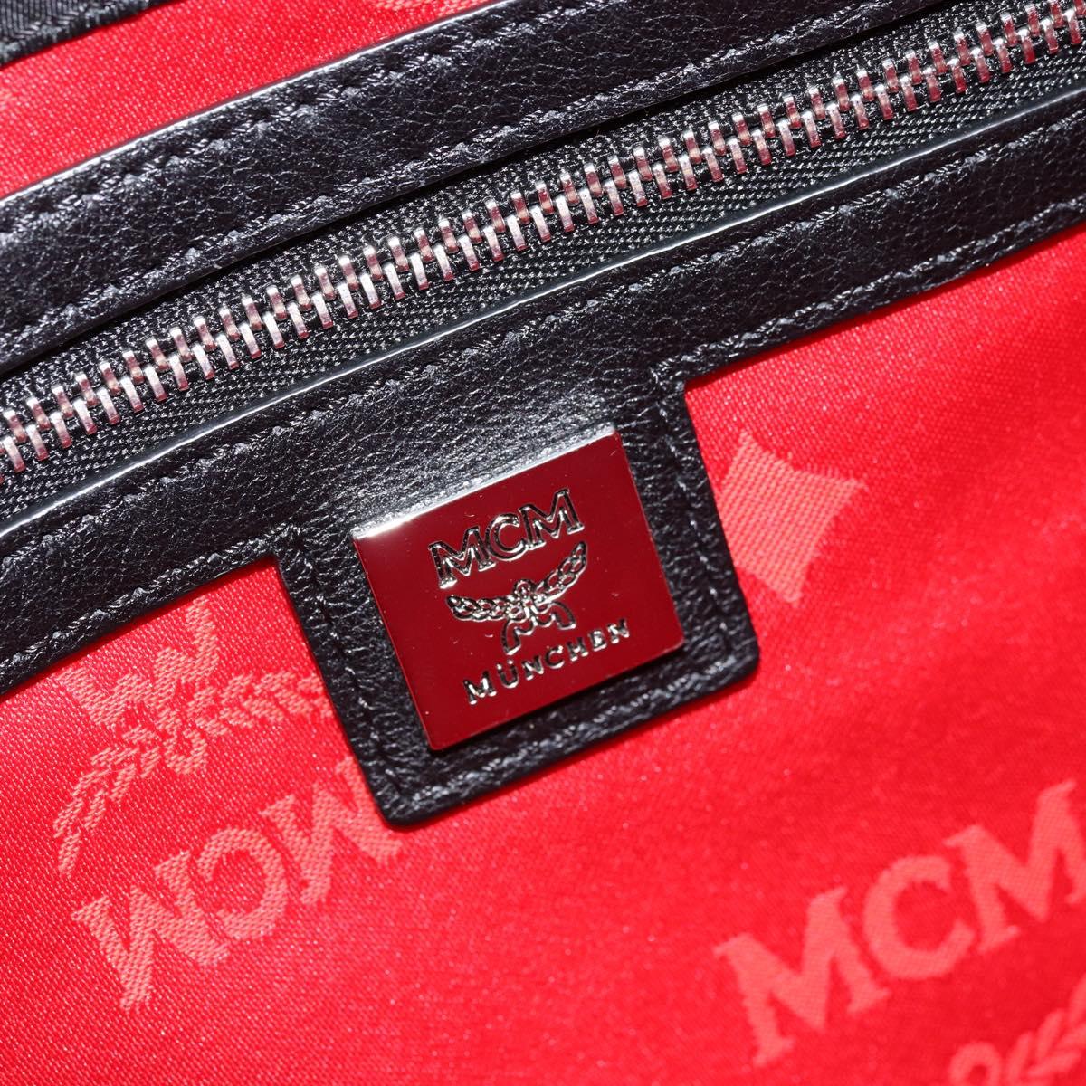 MCM Logogram Vicetos Bag PVC Leather MCM × Loveless Black Silver Auth kk620