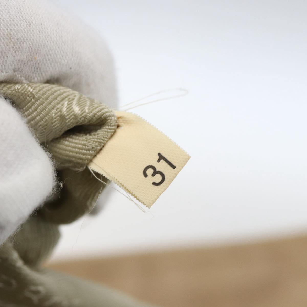 PRADA Hand Bag Canvas Beige Silver Auth kk627