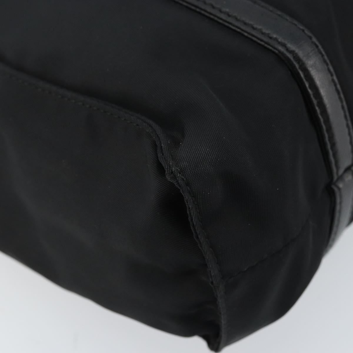PRADA Hand Bag Nylon Black Silver Auth kk630