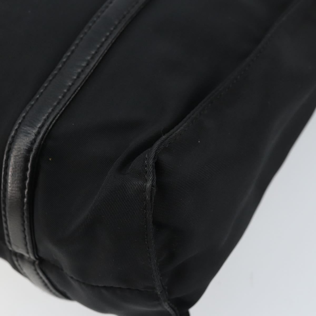 PRADA Hand Bag Nylon Black Silver Auth kk630