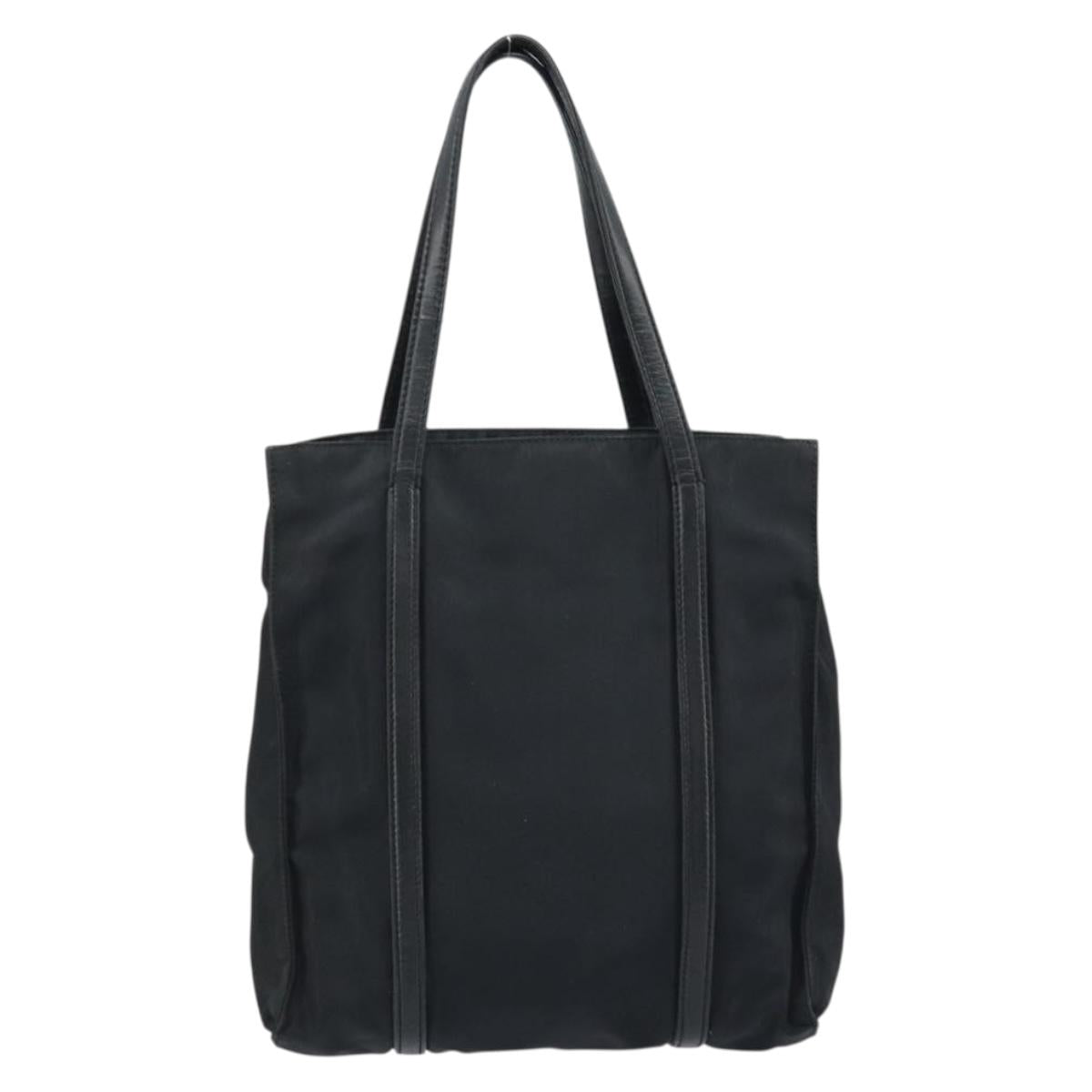 PRADA Hand Bag Nylon Black Silver Auth kk630