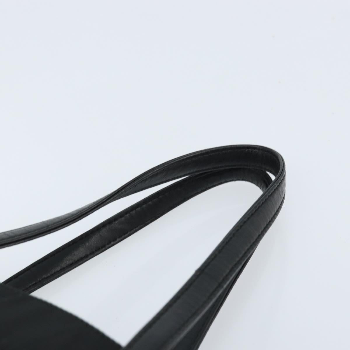 PRADA Hand Bag Nylon Black Silver Auth kk630