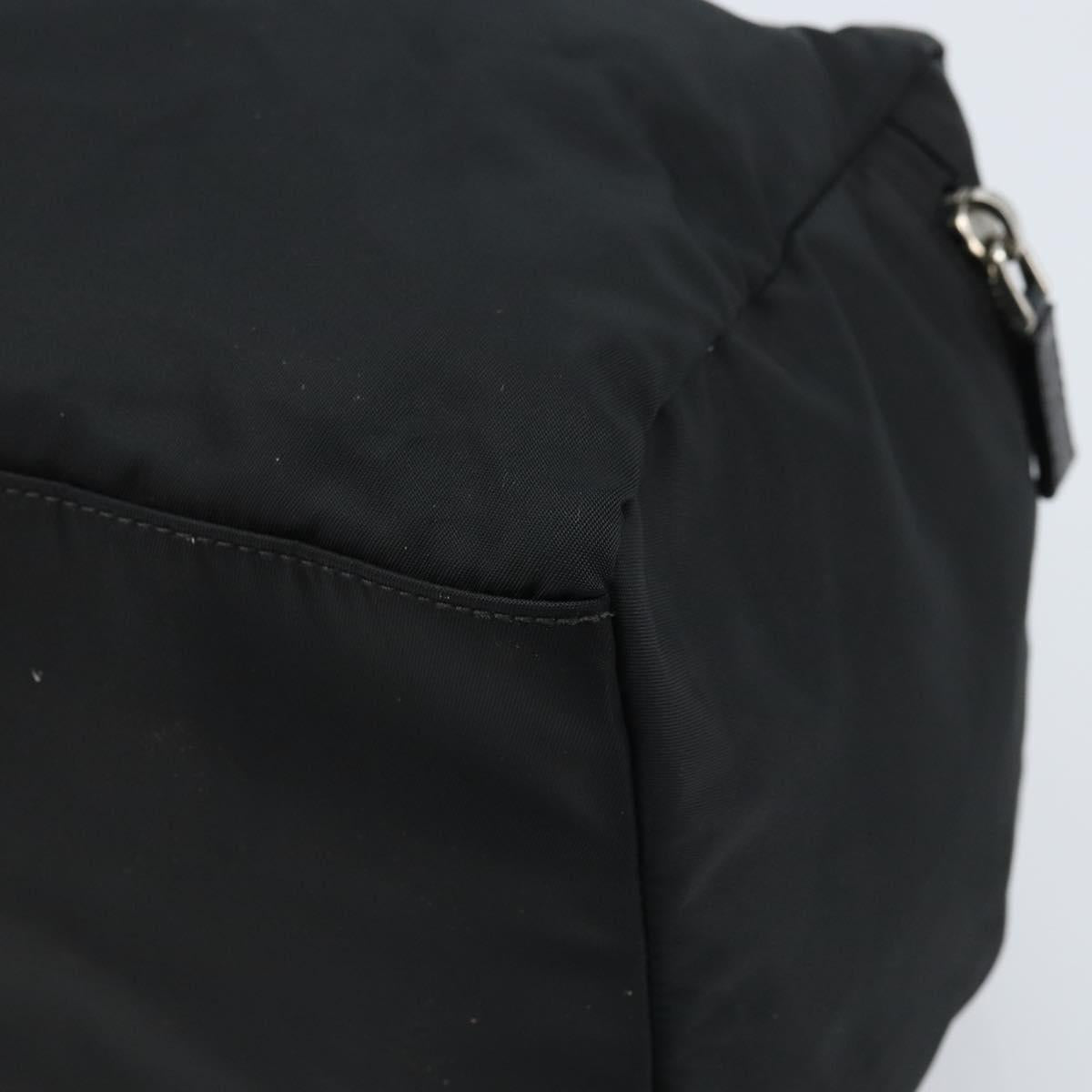 PRADA Hand Bag Nylon Black Silver Auth kk632