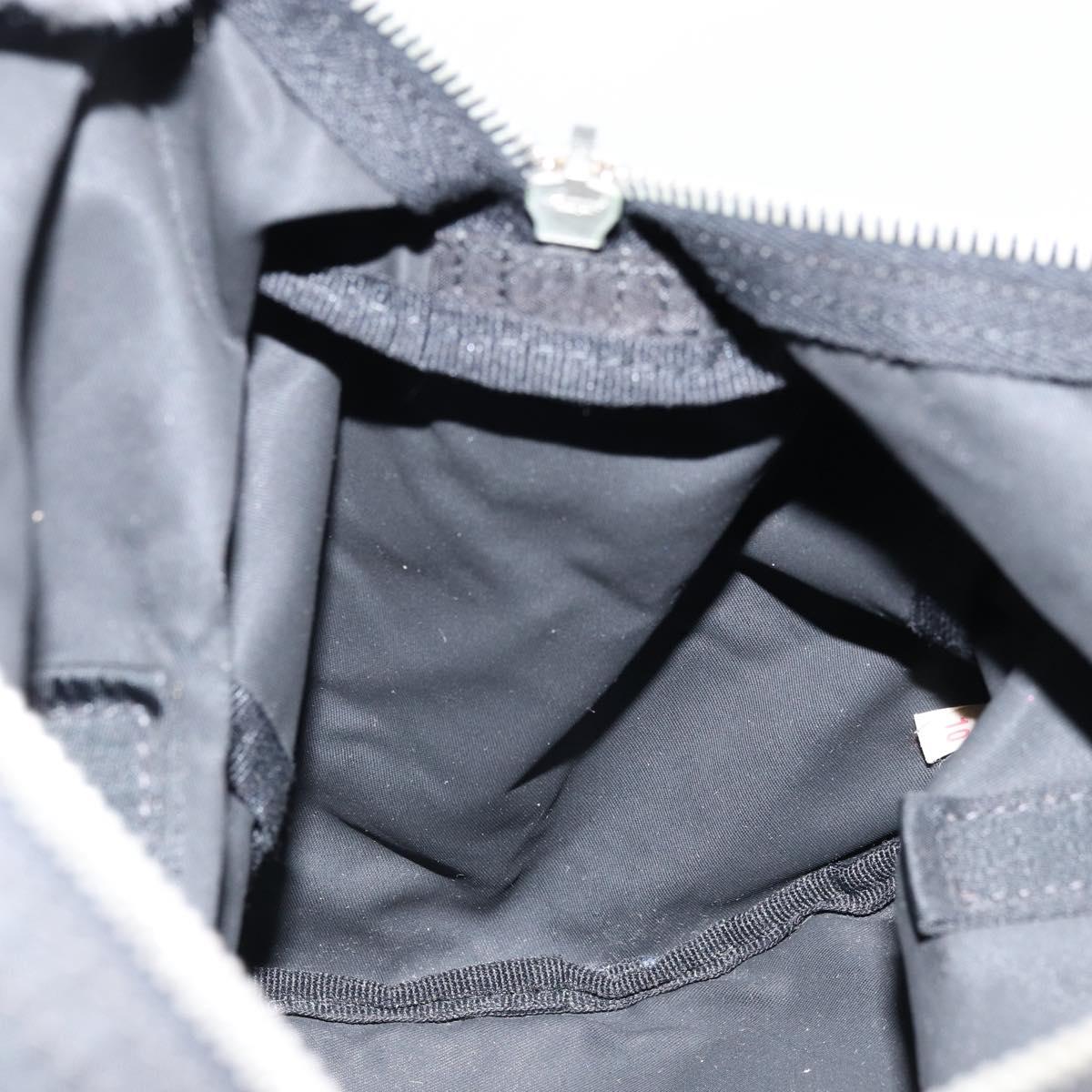 PRADA Hand Bag Nylon Black Silver Auth kk632