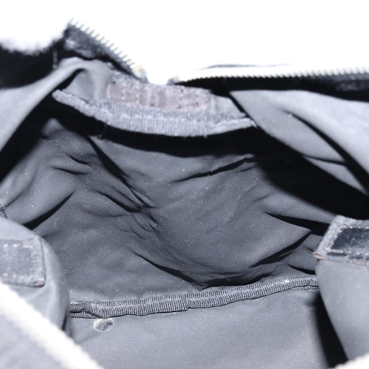 PRADA Hand Bag Nylon Black Silver Auth kk632