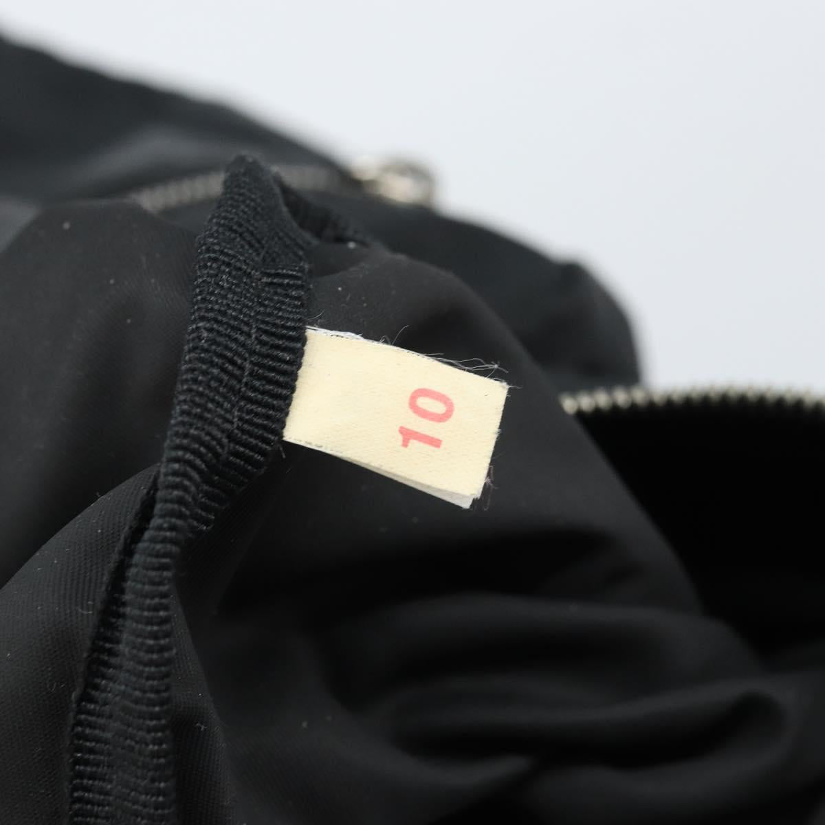 PRADA Hand Bag Nylon Black Silver Auth kk632