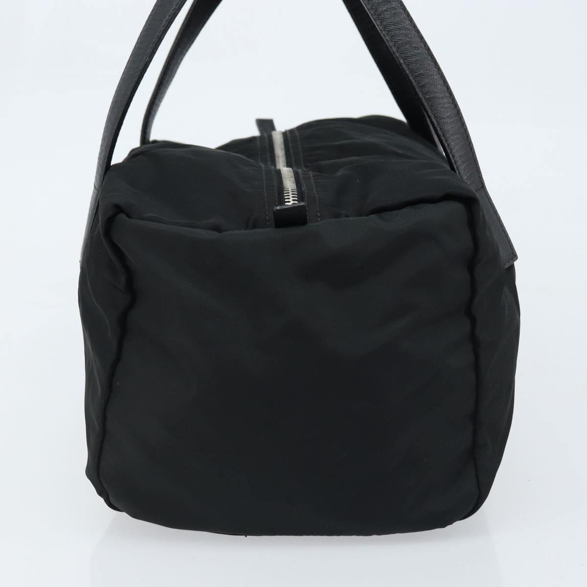 PRADA Hand Bag Nylon Black Silver Auth kk632
