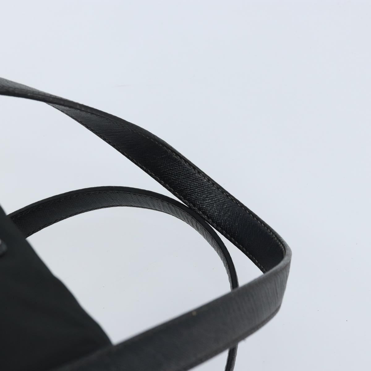 PRADA Hand Bag Nylon Black Silver Auth kk632