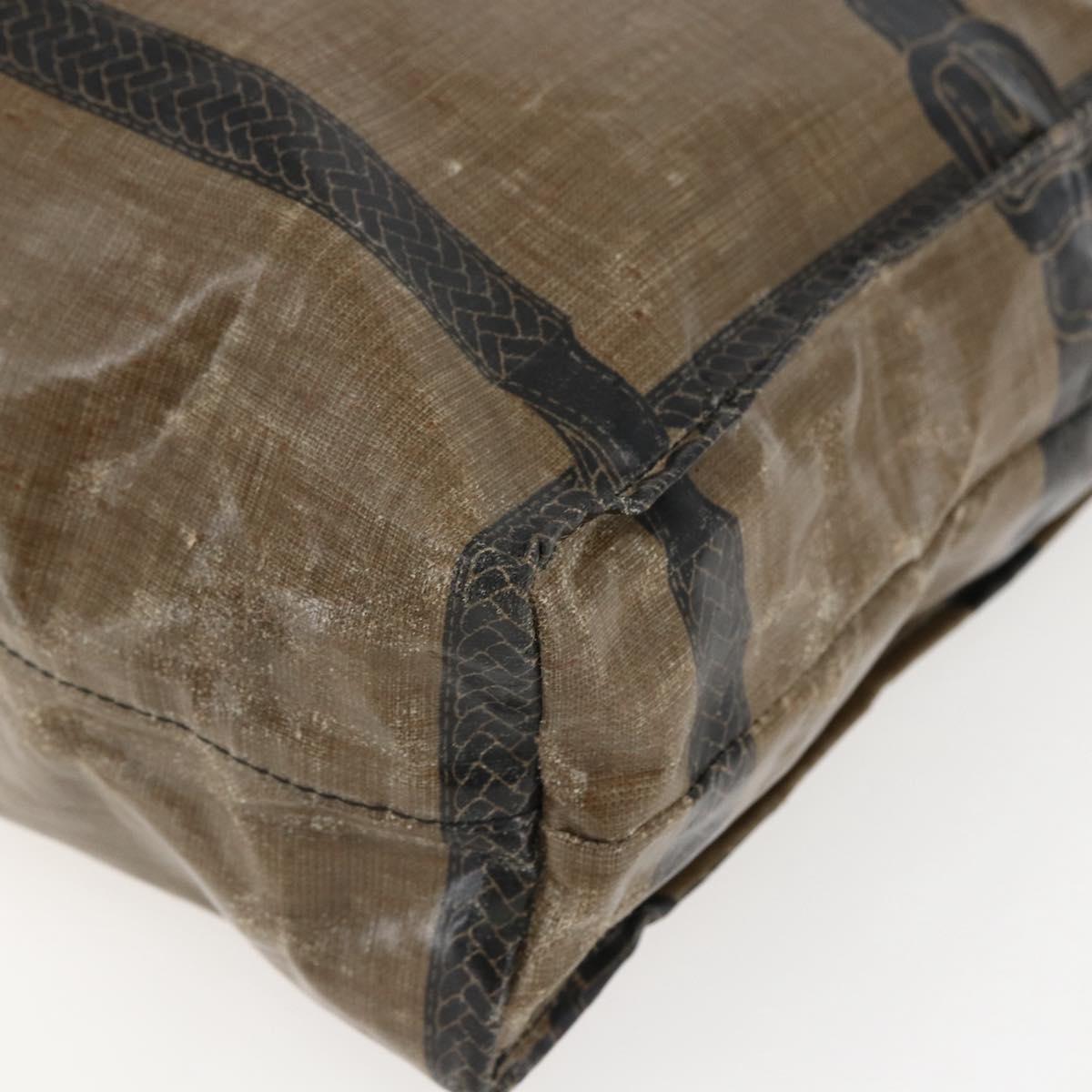 FENDI Celeria Hand Bag PVC Canvas Brown Auth kk636