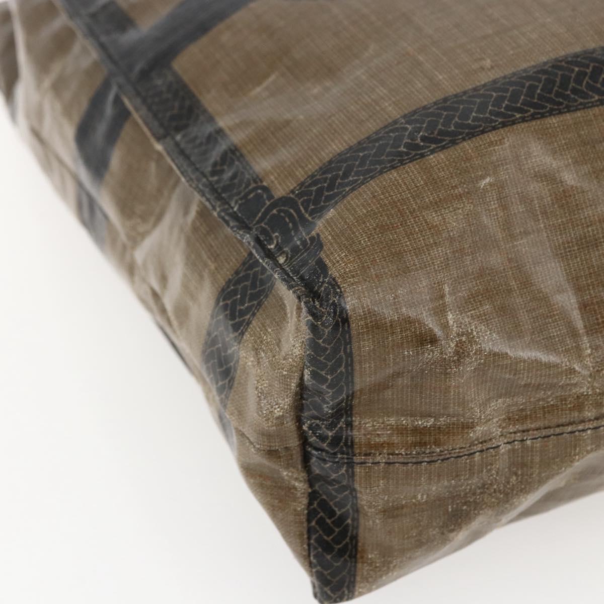 FENDI Celeria Hand Bag PVC Canvas Brown Auth kk636