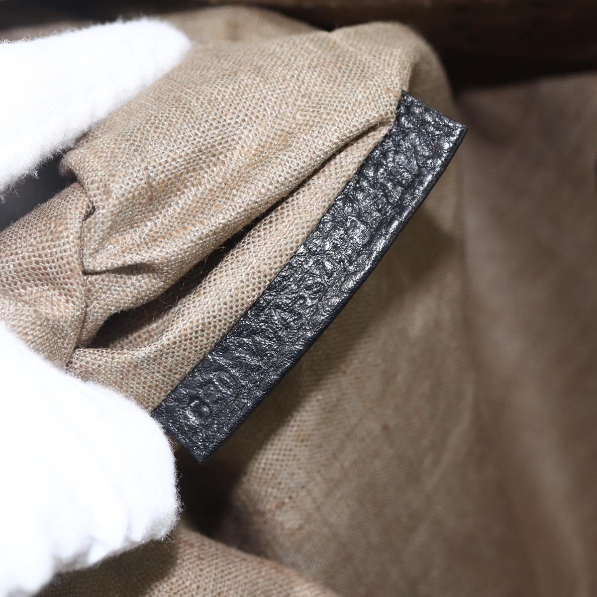 FENDI Celeria Hand Bag PVC Canvas Brown Auth kk636