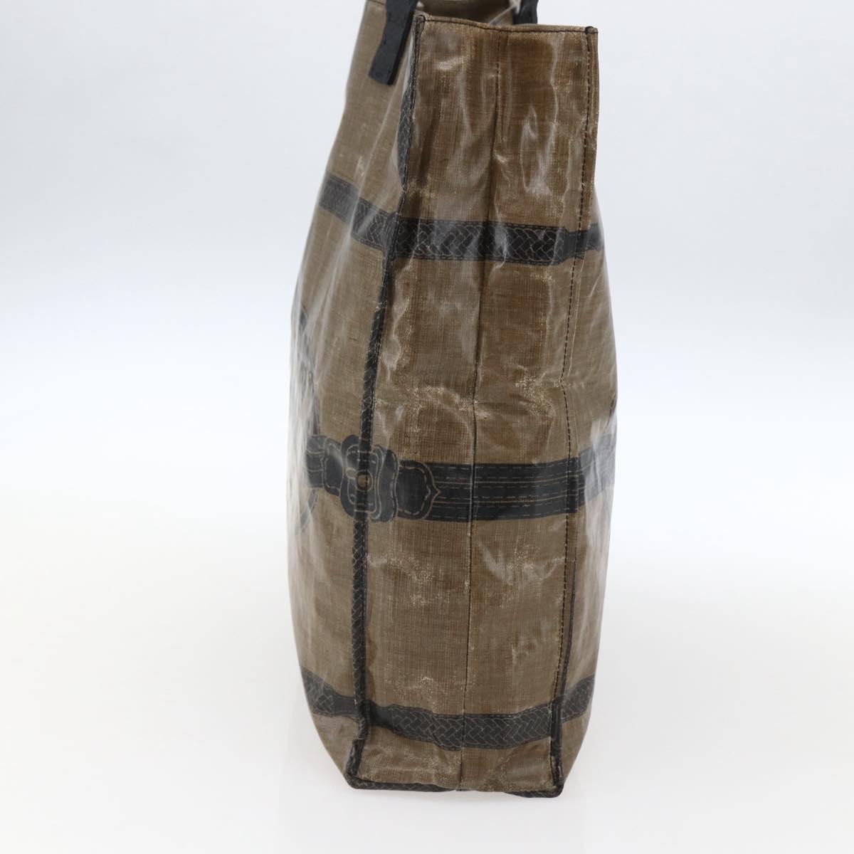 FENDI Celeria Hand Bag PVC Canvas Brown Auth kk636