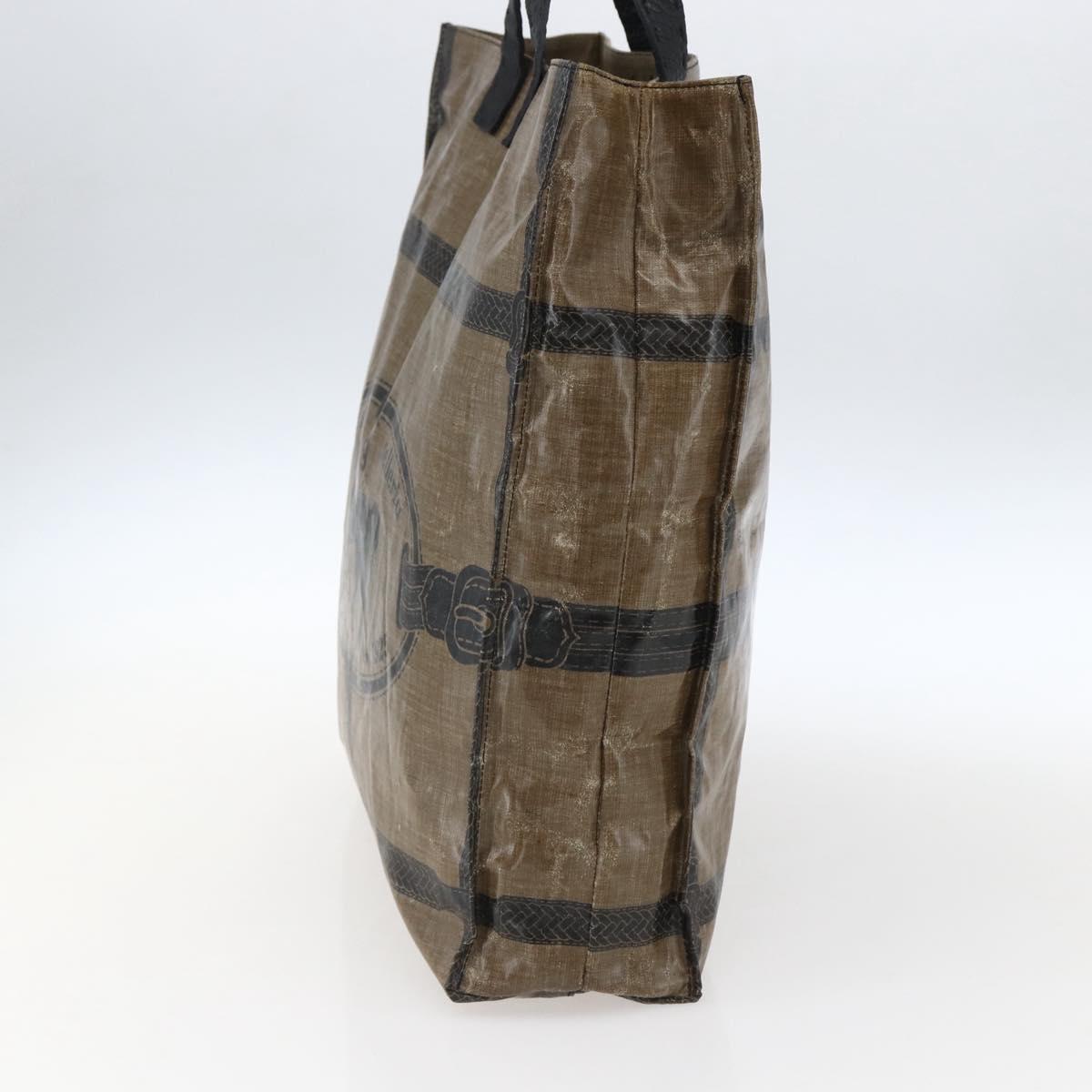 FENDI Celeria Hand Bag PVC Canvas Brown Auth kk636