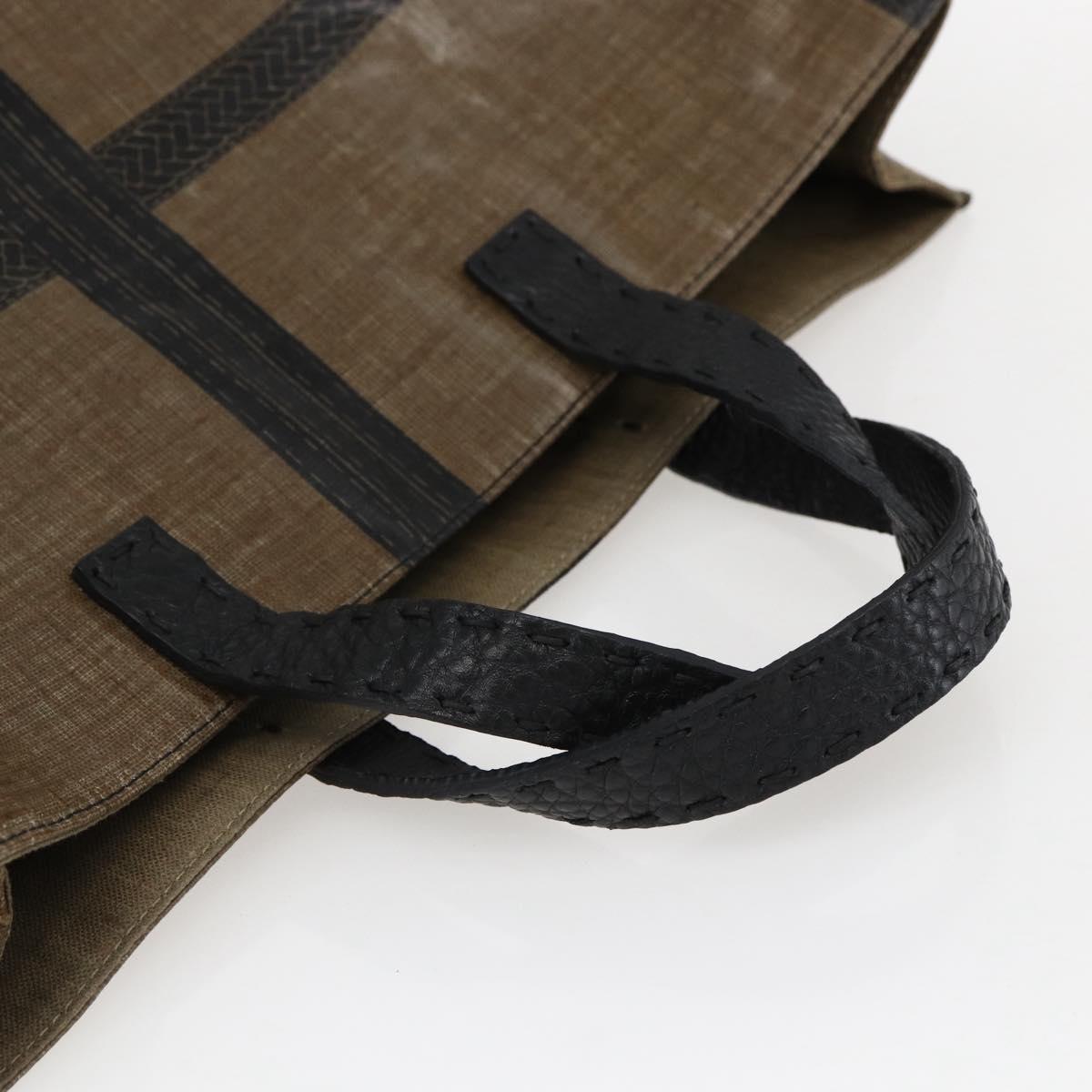 FENDI Celeria Hand Bag PVC Canvas Brown Auth kk636