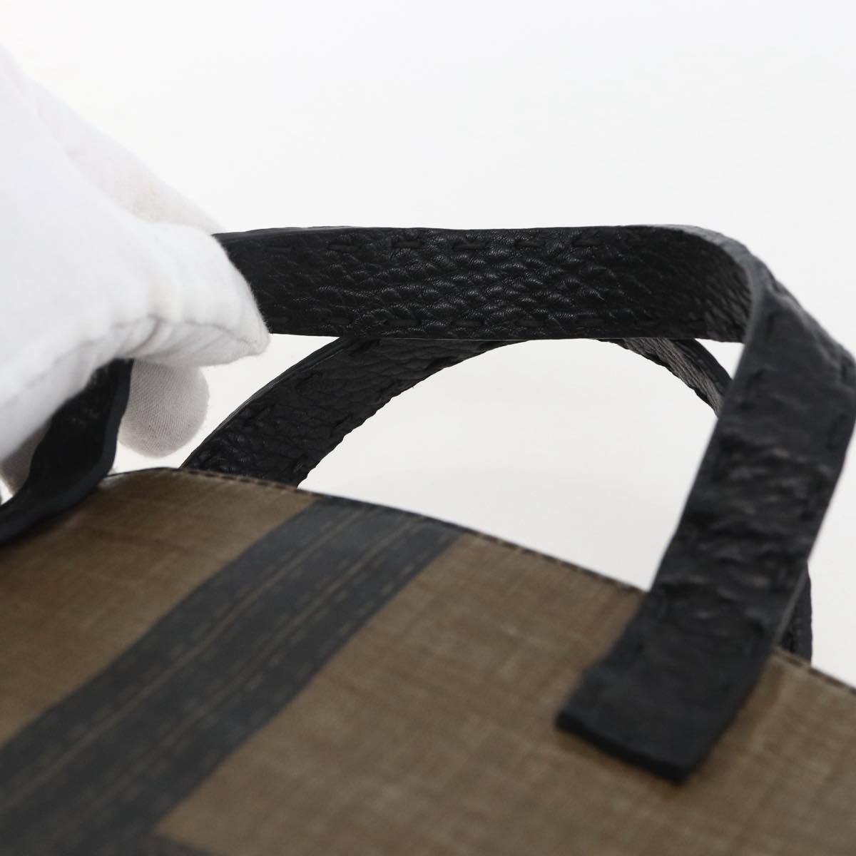 FENDI Celeria Hand Bag PVC Canvas Brown Auth kk636