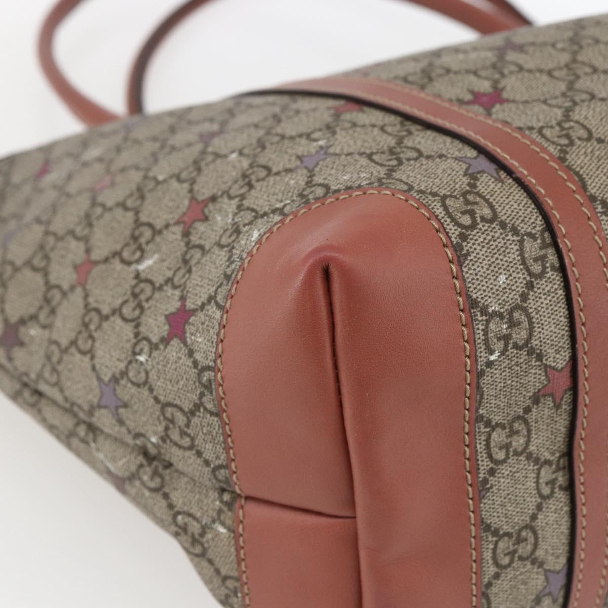 GUCCI GG Supreme Tote Bag PVC Beige Gold 197953 Auth kk637