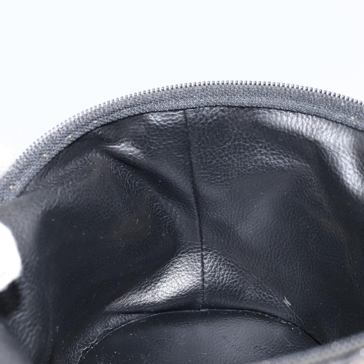 FENDI Pecan Canvas Vanity Pouch PVC Black Brown Auth kk639