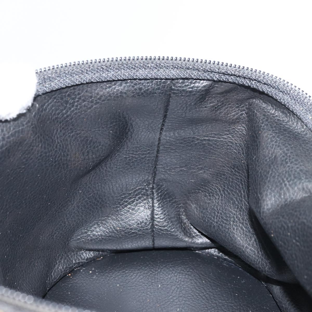 FENDI Pecan Canvas Vanity Pouch PVC Black Brown Auth kk639