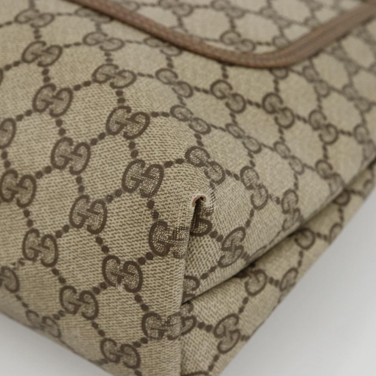 GUCCI GG Supreme Web Sherry Line Tote Bag PVC Beige Gold 39 02 003 Auth kk643