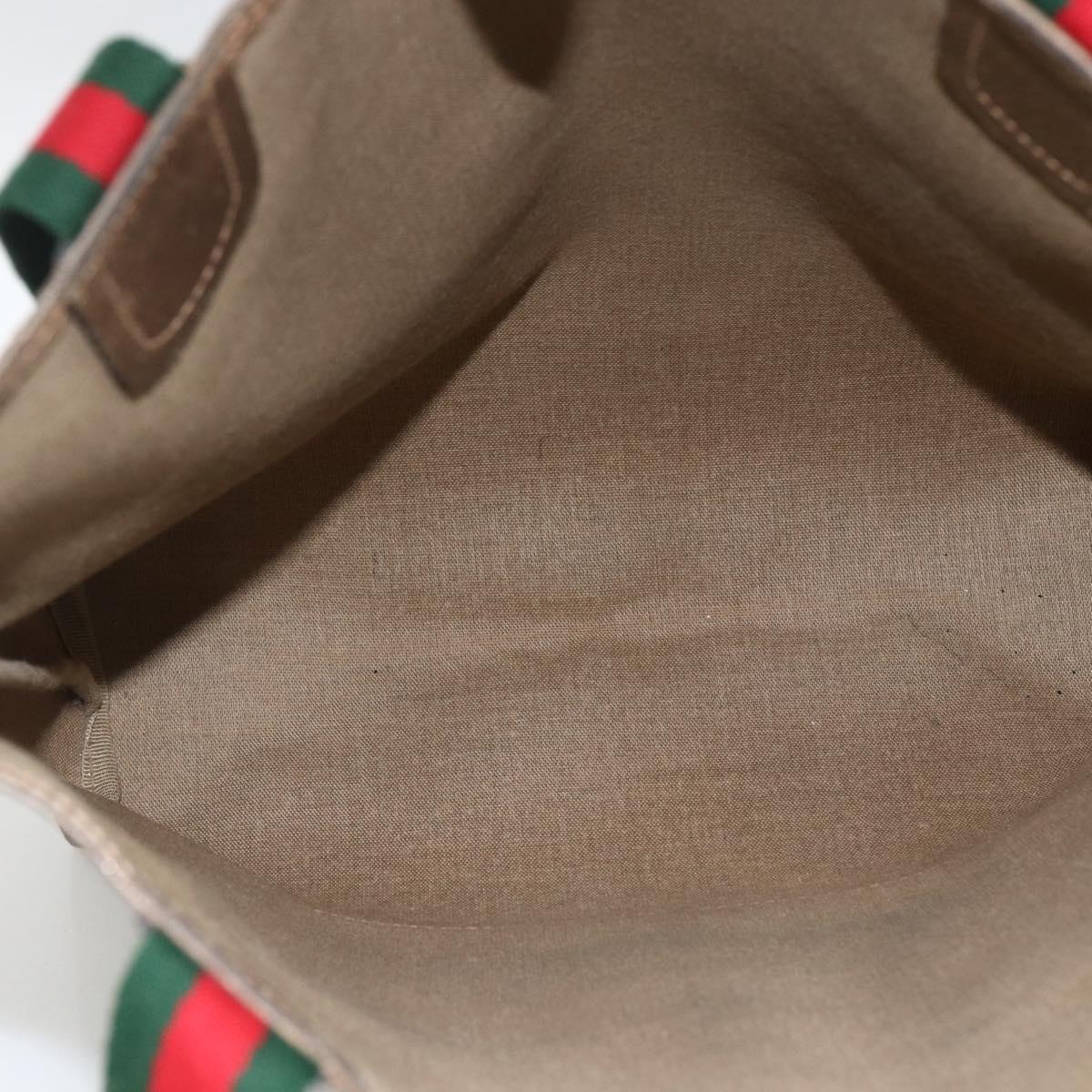 GUCCI GG Supreme Web Sherry Line Tote Bag PVC Beige Gold 39 02 003 Auth kk643