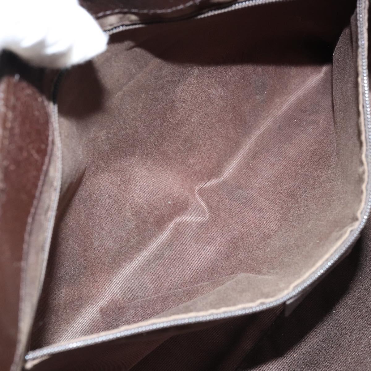 GUCCI GG Canvas Tote Bag Beige Silver 113015 Auth kk644