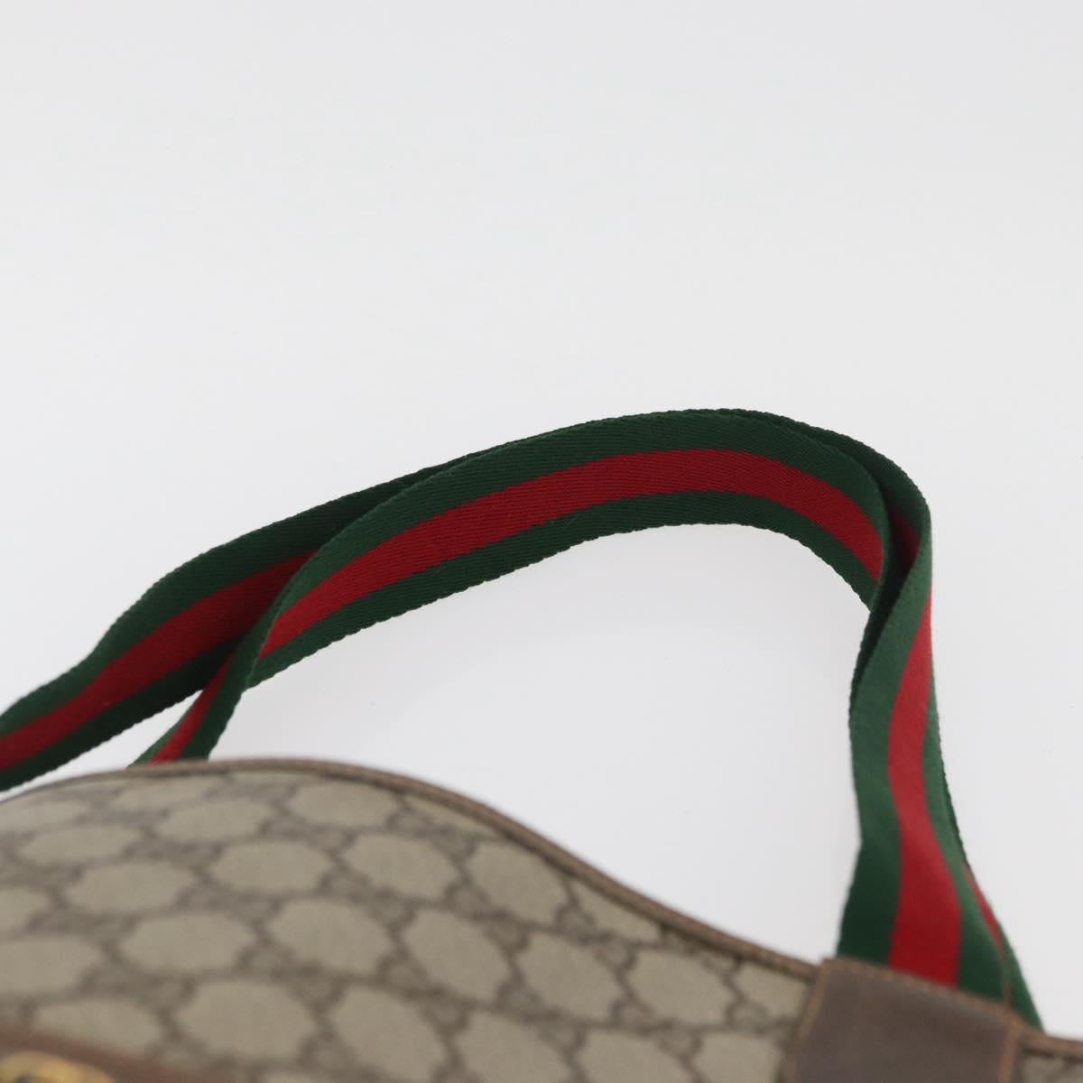 GUCCI GG Supreme Web Sherry Line Tote Bag PVC Beige Red 39 02 003 Auth kk650A