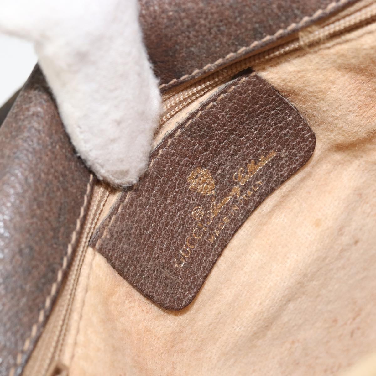 GUCCI GG Supreme Hand Bag PVC Gold Beige 116 02 080 Auth kk651