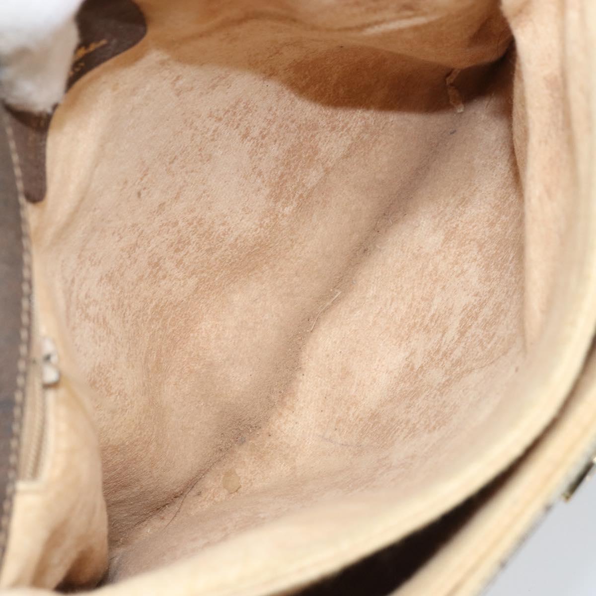 GUCCI GG Supreme Hand Bag PVC Gold Beige 116 02 080 Auth kk651