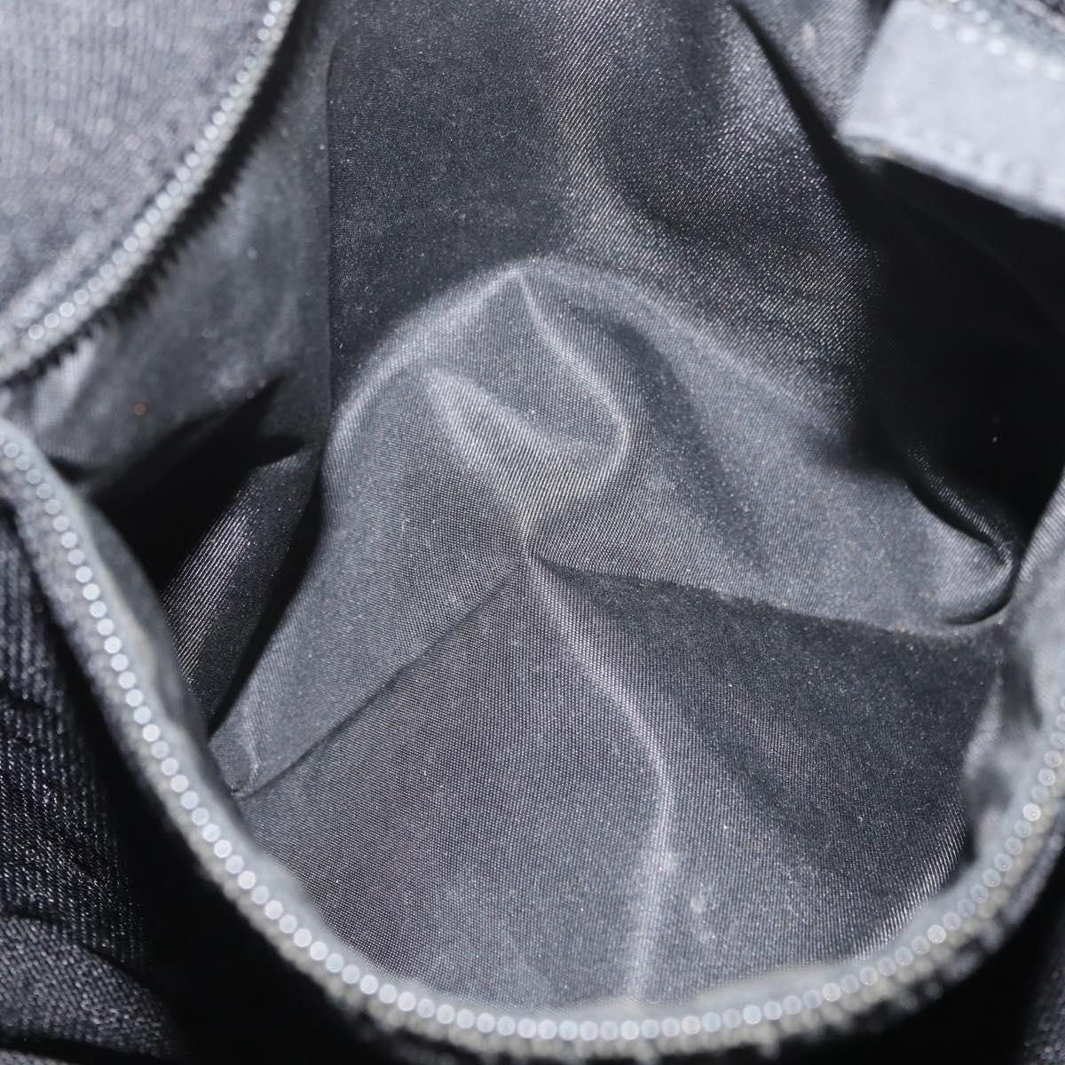 PRADA Tote Bag Nylon Black Silver Auth kk655