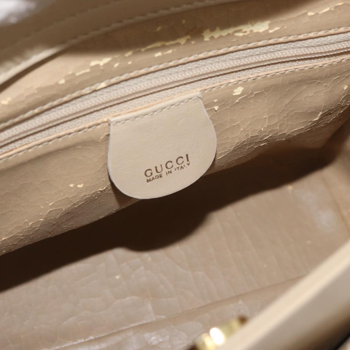 GUCCI Bamboo Hand Bag Leather 2way Beige Gold 000 2122 0316 Auth kk679